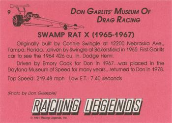1991 Racing Legends Don Garlits' Museum of Drag Racing #9 Swamp Rat X Back
