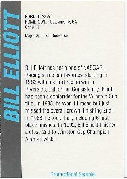 1994 Track Stars (unlicensed) #NNO Bill Elliott Back