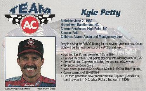 1995 AC Racing #NNO Kyle Petty Back