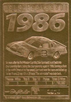 2001 23KT Gold Collectibles Dale Earnhardt 7 Time Winston Cup Champion - Black Stamp #NNO Dale Earnhardt Back