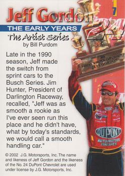 2002 Jeff Gordon The Artist Series #7 Jeff Gordon Back