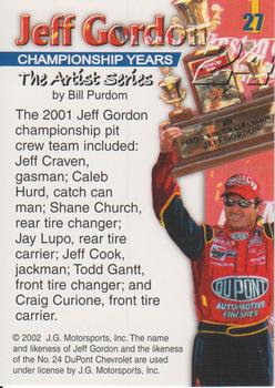 2002 Jeff Gordon The Artist Series #27 Jeff Gordon Back