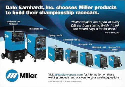 2002 Miller Motorsports #NNO Dale Earnhardt Inc. Back