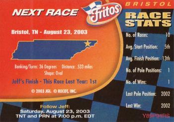 2003 Fritos Collector Card Series #23 Jeff Gordon Back