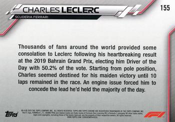 2020 Topps Chrome Formula 1 #155 Charles Leclerc Back