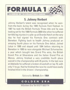 1996 Golden Era Formula 1 #5 Johnny Herbert Back