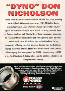 2001 Sealed Power NHRA 50 Years Of Power #24 Don Nicholson Back