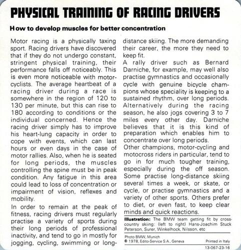 1978-80 Auto Rally Series 23 #13-067-23-16 Physical Training Of Racing Drivers Back