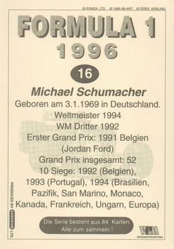 1996 Eurogum Formula 1 #16 Michael Schumacher Back