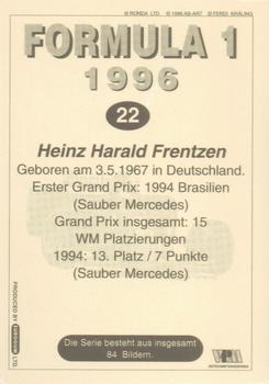 1996 Eurogum Formula 1 #22 Heinz-Harald Frentzen Back