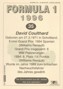 1996 Eurogum Formula 1 #35 David Coulthard Back