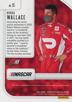 2021 Panini Chronicles - Absolute Red #15 Bubba Wallace Back
