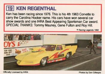 1991 Racing Legends IHRA #19 Ken Regenthal Back