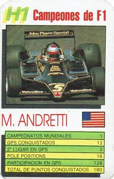 1990 Cromy Campeones de F1 #H1 Mario Andretti Front