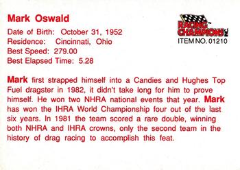 1989 Racing Champions Funny Car #01210 Mark Oswald Back