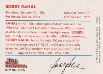 1989-92 Racing Champions Indy Car #01022 Bobby Rahal Back