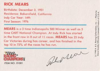 1989-92 Racing Champions Indy Car #01001 Rick Mears Back