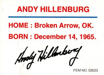 1993 Racing Champions World Of Outlaws #03523 Andy Hillenburg Back
