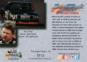1995 Maxx Medallion - SuperTrucks Blue #ST13 Bob Strait Back