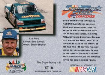 1995 Maxx Medallion - SuperTrucks Blue #ST16 Bob Brevak Back