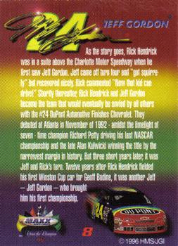 1996 Maxx Made in America - Chase The Champion #8 Jeff Gordon / Rick Hendrick Back