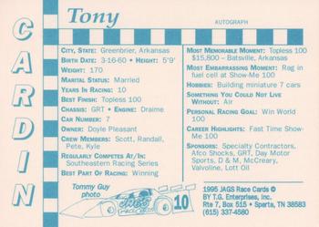 1995 Jags #10 Tony Cardin Back