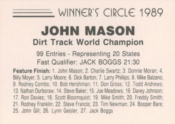 1993 Dirt Track World Championship #NNO John Mason Back