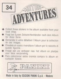 1987 Panini Motor Adventures Stickers #34 Bernard Giroux / Ari Vatanen (right) Back