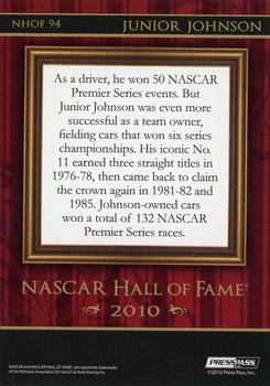 2010 Press Pass Eclipse - NASCAR Hall of Fame #NHOF 94 Junior Johnson Back