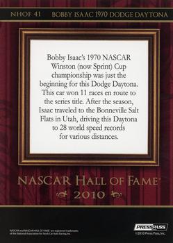2010 Press Pass Stealth - NASCAR Hall of Fame #NHOF 41 Bobby Isaac 1970 Dodge Daytona Back