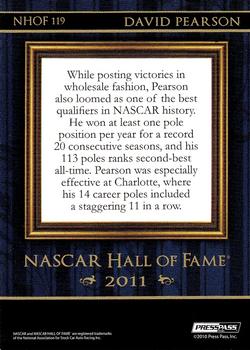 2011 Press Pass Premium - NASCAR Hall of Fame Blue #NHOF 119 David Pearson Back