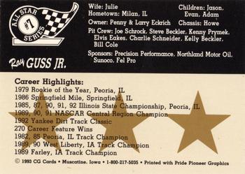 1993 CG Cards All Star Series #7 Ray Guss Jr. Back