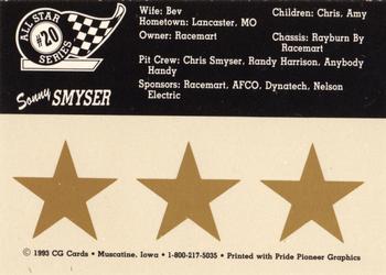 1993 CG Cards All Star Series #20 Sonny Smyser Back