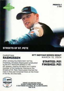 2024 Parkside IndyCar Pronto #PRONTO-7 Christian Rasmussen Back