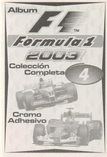2003 Edizione Figurine Formula 1 #4 2003 Australian Grand Prix Drivers (Bottom Left) Back