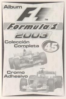 2003 Edizione Figurine Formula 1 #45 Rubens Barrichello Back