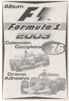 2003 Edizione Figurine Formula 1 #76 Giancarlo Fisichella Back