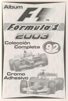 2003 Edizione Figurine Formula 1 #92 Jean Todt Back