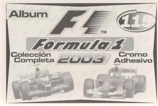 2003 Edizione Figurine Formula 1 #115 Michael Schumacher Back
