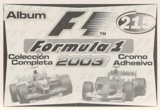 2003 Edizione Figurine Formula 1 #215 Giancarlo Fisichella / Ralph Firman Back