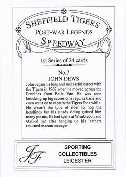 2001 J F Sporting Sheffield Tigers Speedway Post War Legends #7 John Dews Back