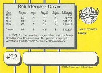 1990 Maxx - Glossy #22 Rob Moroso Back