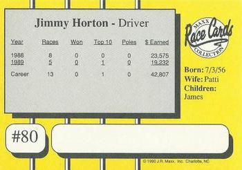 1990 Maxx - Glossy #80 Jimmy Horton Back