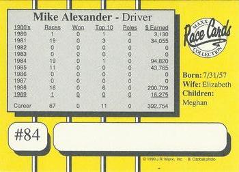 1990 Maxx - Glossy #84 Mike Alexander Back