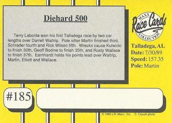 1990 Maxx - Glossy #185 Darrell Waltrip / Terry Labonte / Mark Martin / Dale Jarrett/ Davey Allison Cars Back