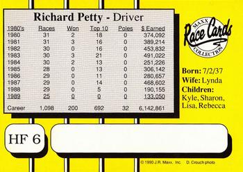 1990 Maxx Holly Farms #HF6 Richard Petty Back