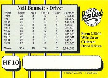1990 Maxx Holly Farms #HF10 Neil Bonnett Back