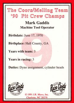 1991 Maxx The Coors/Melling Team #NNO Mark Gaddis Back