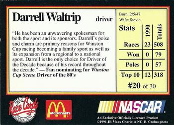 1991 Maxx McDonald's #20 Darrell Waltrip Back