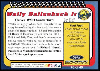 1991 Maxx Ford Motorsport #3 Wally Dallenbach Back